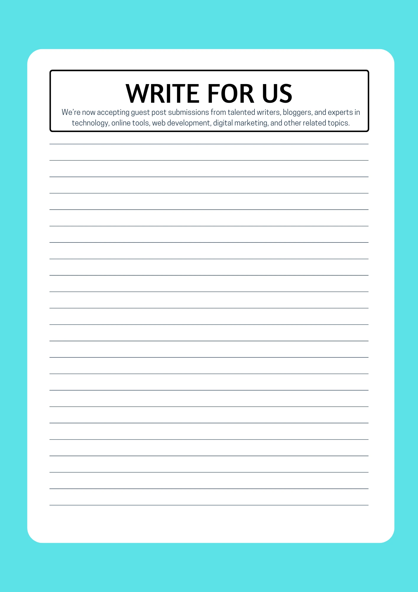 Write for us
